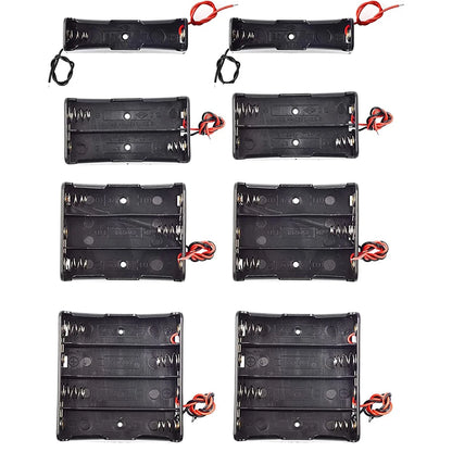 3PCS 18650 Battery Holder Box - 1 Slot 3.7V Storage Case with Black & Red Wires for 1/2/3/4 Cells