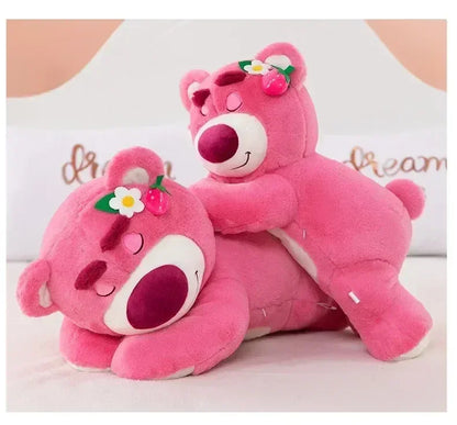 Disney Toy Story Lotso Plush – 90cm Cute Strawberry Bear Sofa Pillow, Stuffed Toy Gift for Kids and Girls