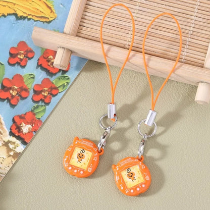 Mini Tamagotchi Alloy Keychain Pendant - Kawaii Miniature Virtual Pet Charm for Phones, Dolls and DIY Decorations