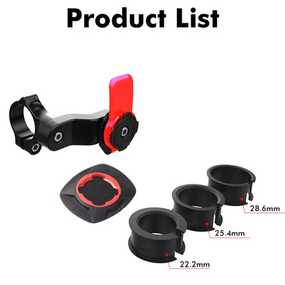 QUAD-LOCK Motorcycle & Bike Phone Holder — 360° Rotatable Navigation Stand with Secure Mount Bracket