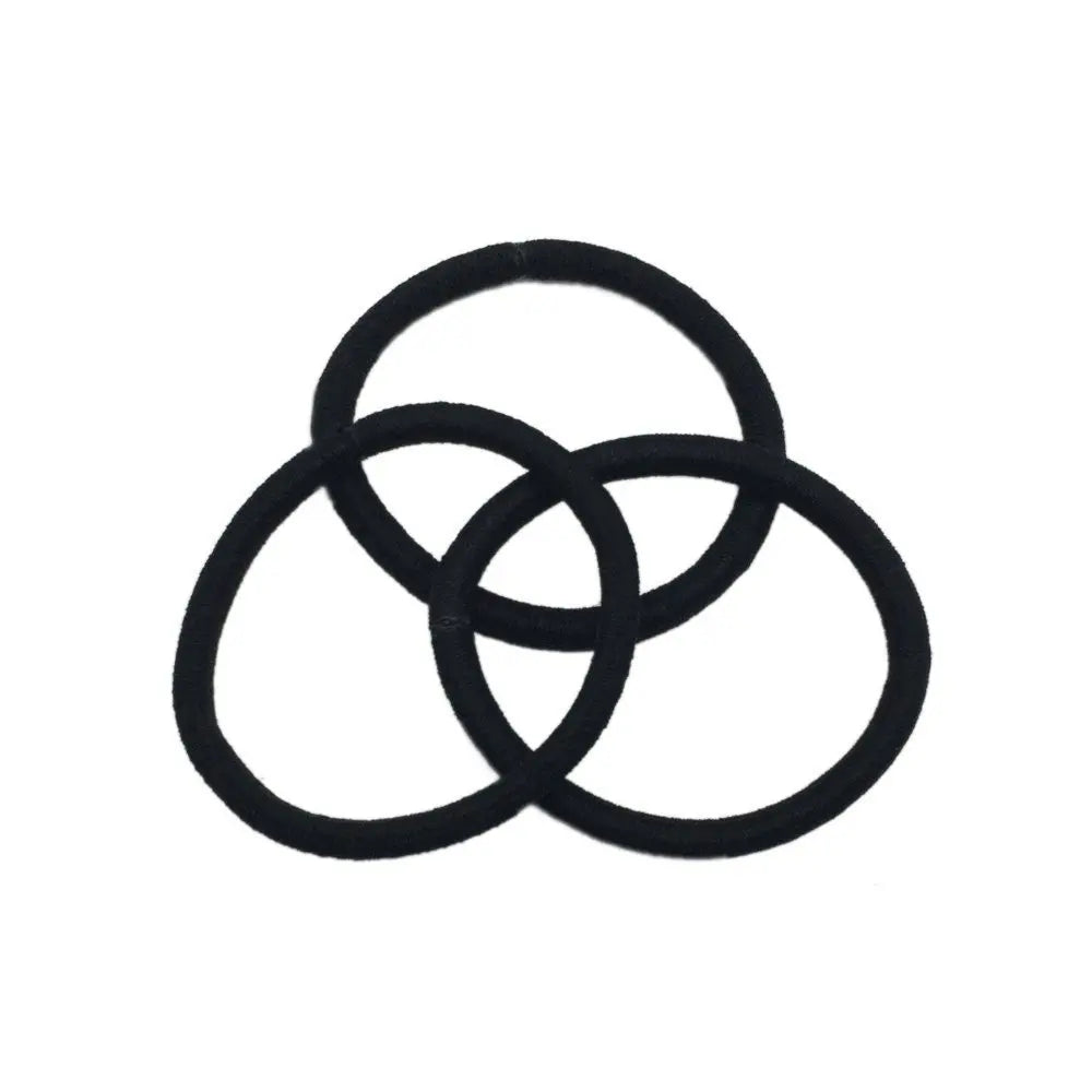 10/30/50PCS Black Elastic Hair Bands - 4MM Ponytail Holders & Scrunchies for Women, Men & Girls