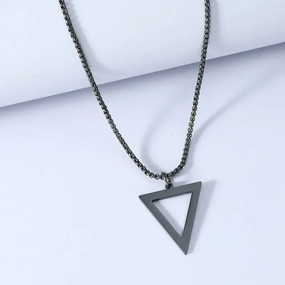 New Black Pillar Necklace for Men & Women, Trendy Stainless Steel 3D Bar Chain, Party Jewelry & Couple Gifts