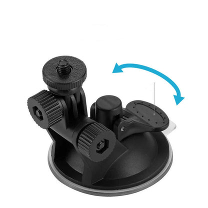 Suction Cup Car Mount with Tripod Adapter — Phone & GoPro Holder for Action Cameras