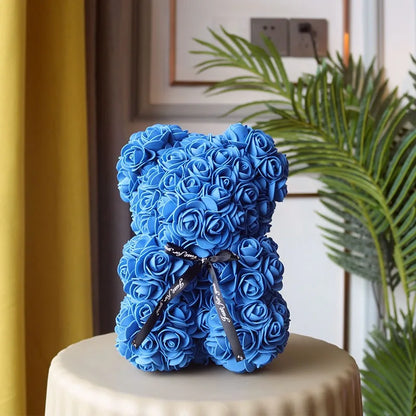 Forever Rose Teddy Bear – Artificial Flower Gift for Mom & Special Occasions