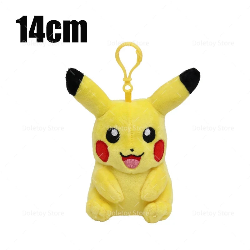 Original Pokémon Plush Keychain – Pikachu, Eevee, Charmander, Squirtle, Mew, Snorlax, Jigglypuff Cute Cartoon Doll Toy Gift for Kids