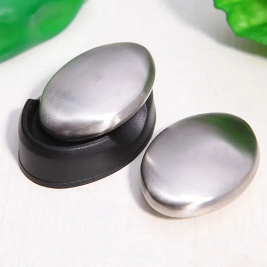 Stainless Steel Soap Shape Odor Remover - Deodorize Hands in Kitchen, Bathroom - Useful Tool for Smell Elimination