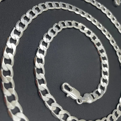 925 Sterling Silver Necklace — 2–12mm Width, 40–75cm Long Chain with Lobster Clasp for Men & Women, Engagement Jewelry