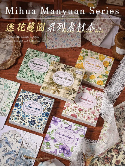 100 Pcs Vintage Multi-Style Writing Paper - Retro Stationery for Scrapbooking, Junk Journals & DIY Crafts