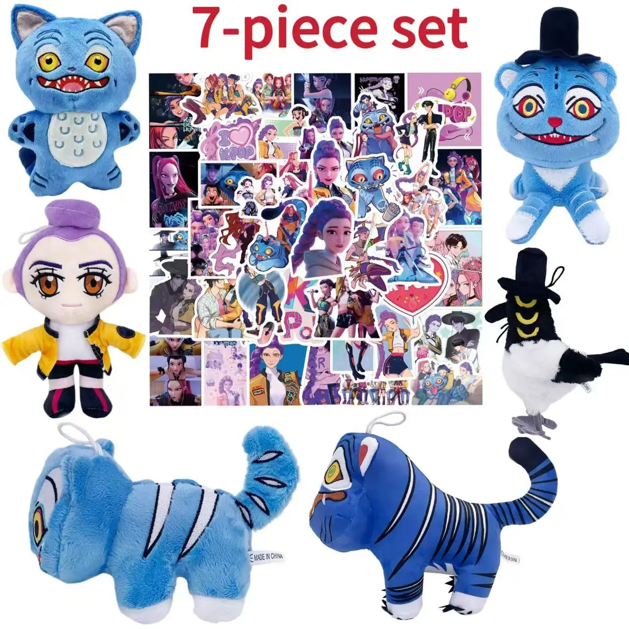 Demons Hunters Purple Tiger Plush Hat with 3 Eyes – Cute Monster Stuffed Toy for Fans & Gifts