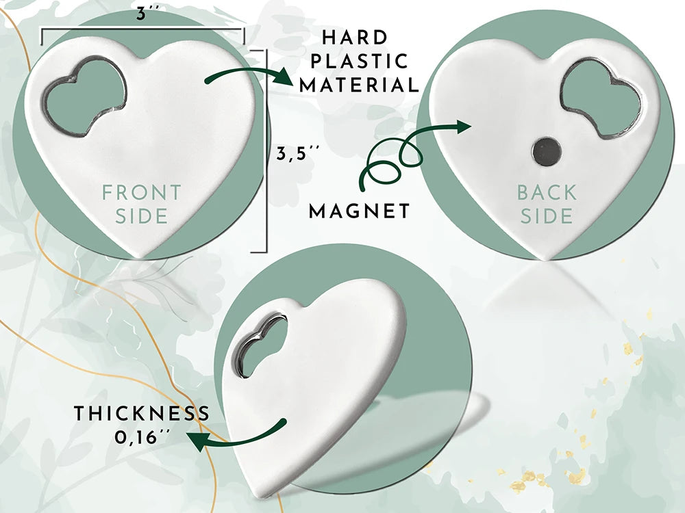 Custom Heart-Shaped Magnet Bottle Opener – 10-30pcs Engraved Bridal Shower & Wedding Party Favors in Bulk
