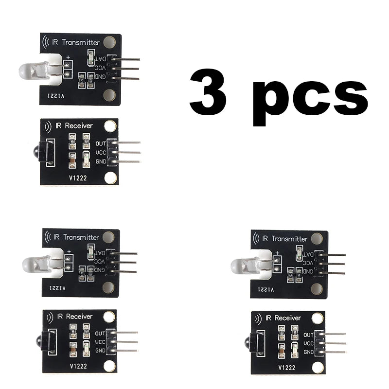38KHz IR Infrared Transmitter Receiver Module Kit - 10M Range Remote Control Signal Learning for Arduino, Smart Home & RC Car