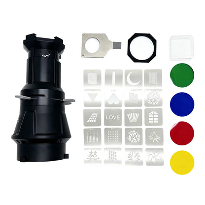 ZSYB YG88 Optical Spot Snoot - 36° Bowens Mount Conical Snoot with Geometric Gobo Filters for LED Studio Lights