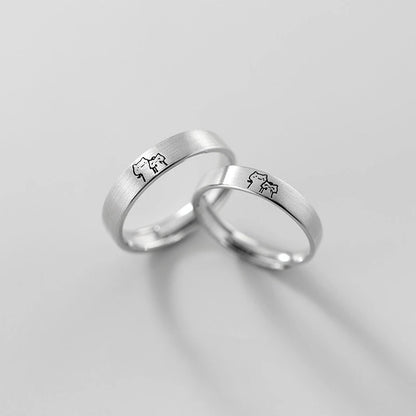 New Silver Couple Rings - Sun & Moon Adjustable Open Ring for Men & Women, Wedding & Fashion Jewelry Gift