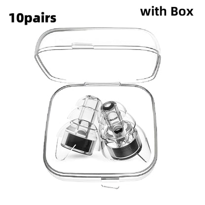High-Fidelity Silicone Earplugs with Storage Case - Reusable Noise-Reducing Ear Plugs for Concerts, Musicians, Motorcycles, and Sound Sensitivity