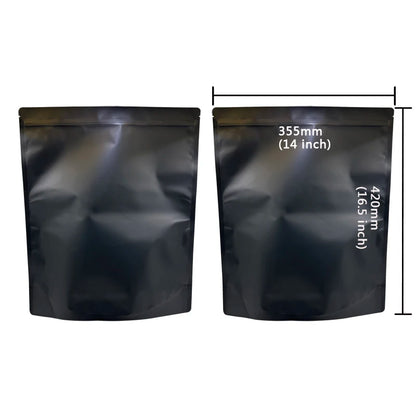 20–100PCS Black Matte Zipper Bags — Smell-Proof Mylar Pouches with One-Side Clear Window