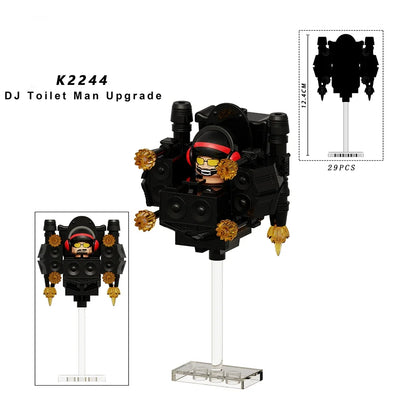 KDL Skibidi Toilet Man Anime Block Figures – TVMan, Titan, Cameraman & Speakerman Model Toy Gift for Kids