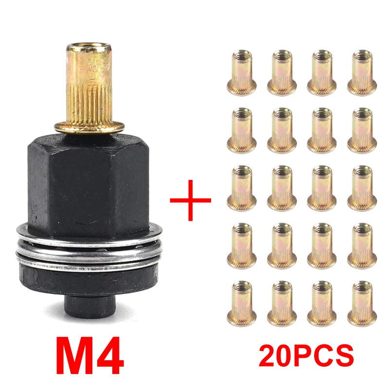 21+1PCS Hand Rivet Nut Tool Set — Manual Riveter for M4-M10 Nuts with Easy Installation Accessories