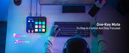 MAONO G1 NEO Audio Interface – XLR Mixer with Custom Sound Effects for Gaming, Podcast & Voice Recording