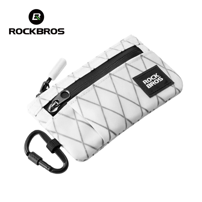 ROCKBROS Portable Wallet Card Bag – Ultra-Light, Stylish Sports Mini Credit Card Holder with Hang Lock, Compact Storage