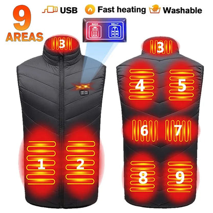 21-Zone USB Heated Jacket for Men & Women – Warm Self-Heating Vest & Coat for Skiing, Camping, Hiking, and Winter Wear