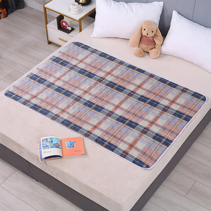 80x120cm 4-Layer Cartoon Dino Diaper Changing Mat – Waterproof Washable Pad for Baby Care & Menstrual Use