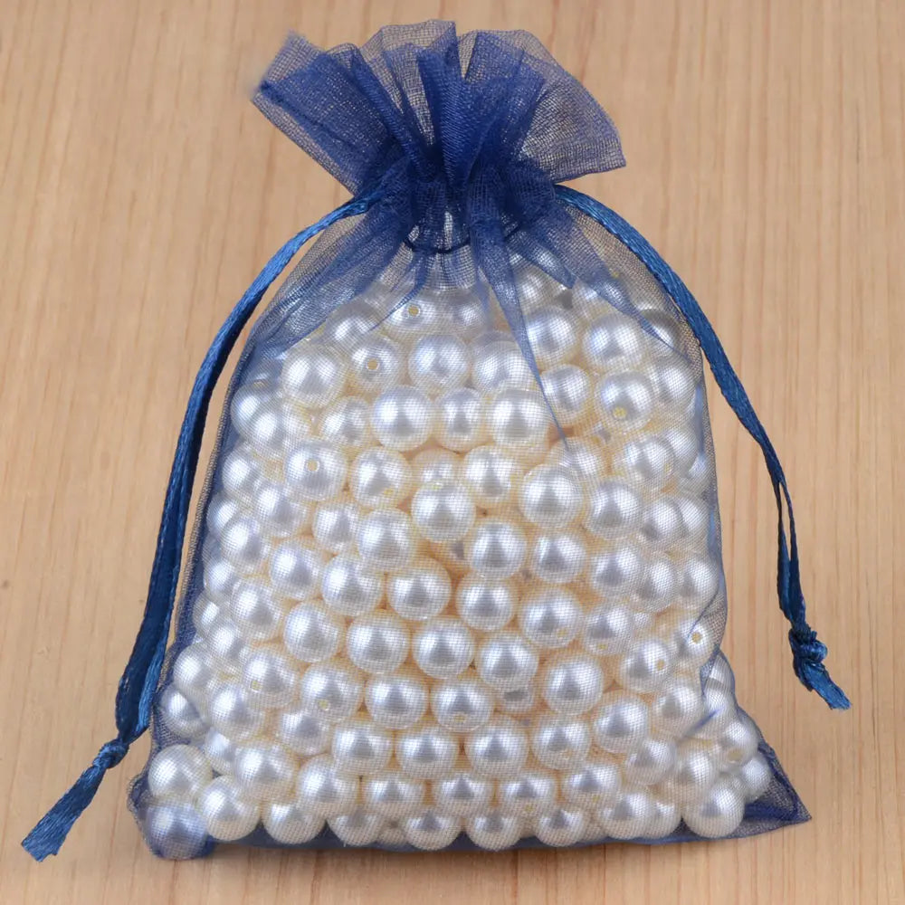100pcs Organza Gift Bags – 7×9, 9×12, 10×15, 13×18cm Wedding & Jewelry Pouches