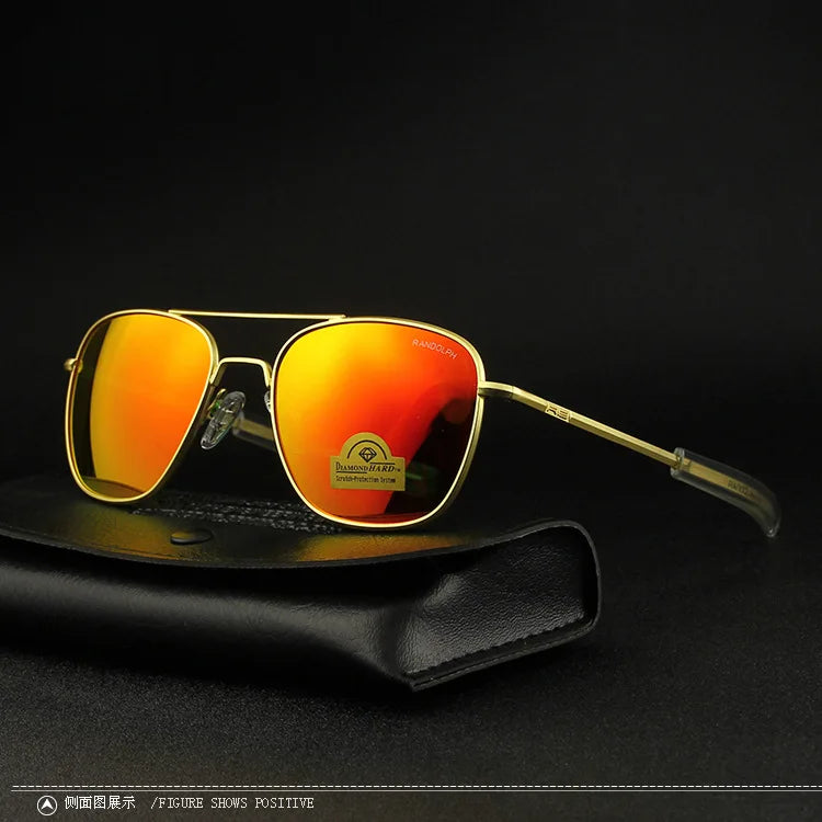RE Military Aviation Sunglasses — Vintage Titanium Frame Pilot Glasses for Men & Women