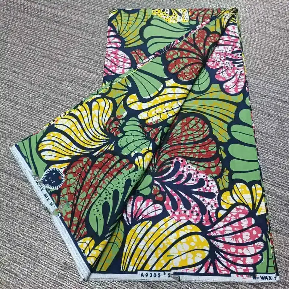 African Wax Print Fabric 6 Yards - Ghana Kente Design Ankara Kitenge Pagne