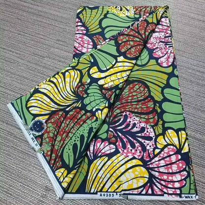 African Wax Print Fabric 6 Yards - Ghana Kente Design Ankara Kitenge Pagne