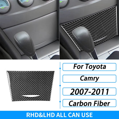 Toyota Camry 2007–2011 Carbon Fiber Interior Trim Set - Center Console, Gear Shift & Air Vent Decorative Covers