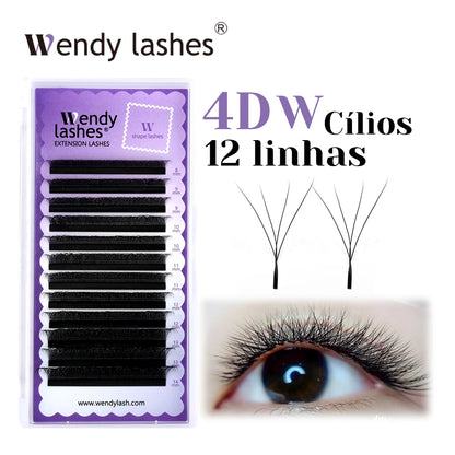 Wendy Lashes YY Shape Eyelash Extensions – Automatic Flowering W-Shape 3D-8D Premade Black Lashes