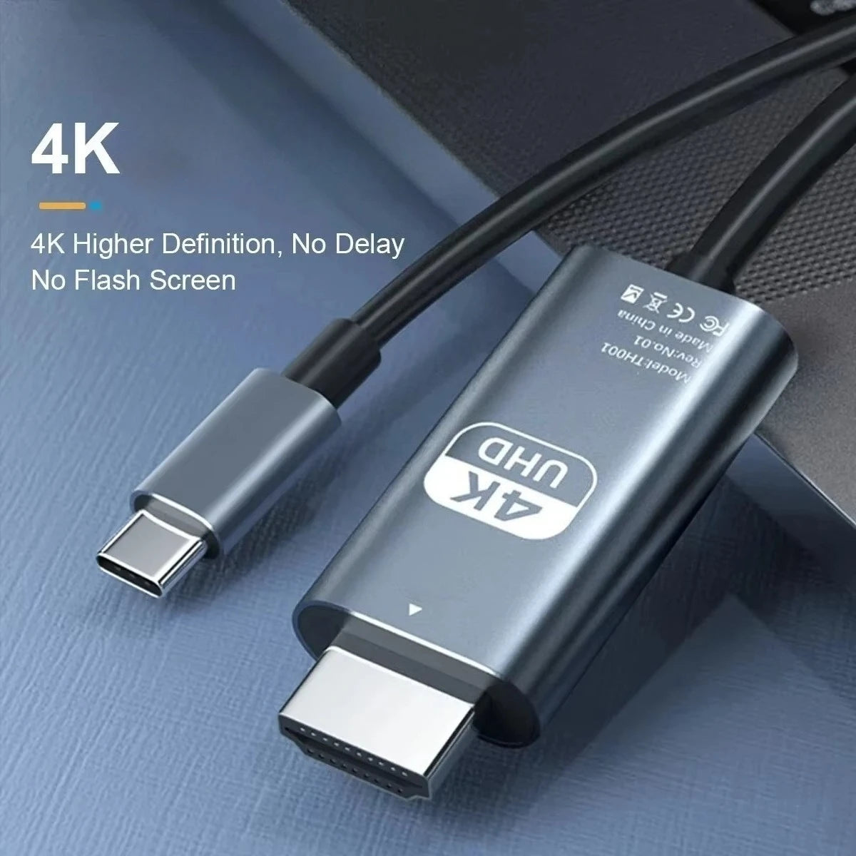2M USB-C to HDTV 4K Video Conversion Cable - Braided Screen Mirroring Cable for TV and Computer