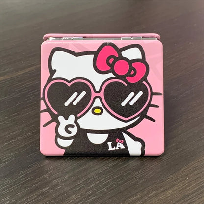 Hello Kitty Portable Small Mirror – Sanrio Folding Double-Sided Makeup Mirror, Cute Gift for Girls