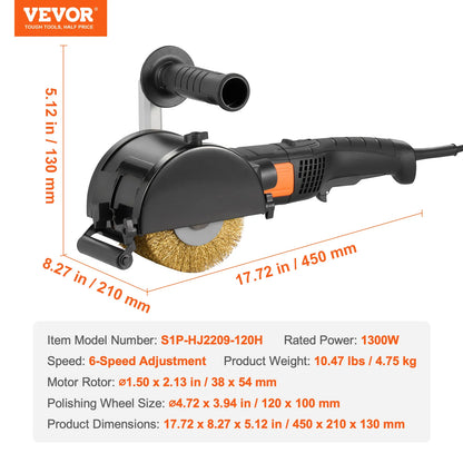 VEVOR Burnishing Polishing Machine – 6-Speed Electric Surface Conditioning Tool for Wood & Metal