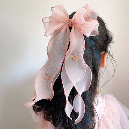 Kids Floral Braided Hair Clip - Princess Embroidered Hair Accessory for Girls’ Ponytail & Stylish Hairstyles