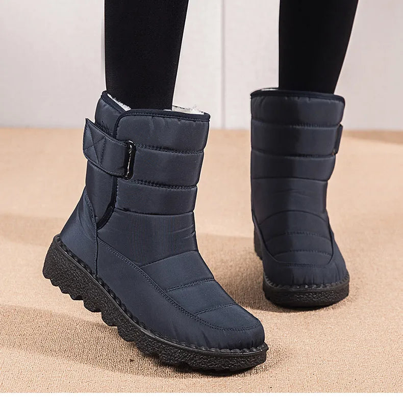 2024 Women's Winter Snow Boots – Waterproof, Warm Fur Ankle Boots in Korean Style