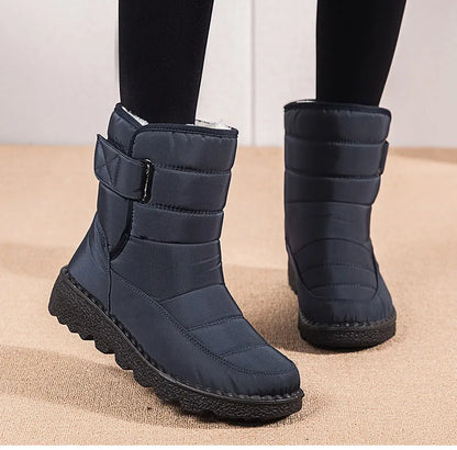 2024 Women's Winter Snow Boots – Waterproof, Warm Fur Ankle Boots in Korean Style