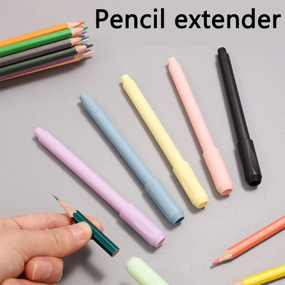 5-Piece Pencil Extender Set – Art Pen Grip & Holder for Sketching, Colored Pencils, School & Office Supplies