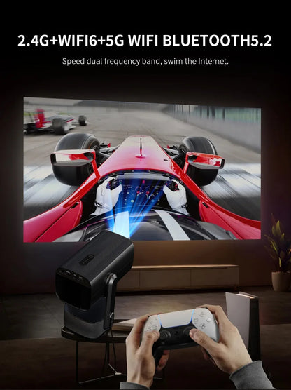 Salange K2 4K Smart Projector - Android 11, Built-in Battery, Bluetooth Speaker, WiFi, Auto Focus & Keystone, Outdoor Movie Ready