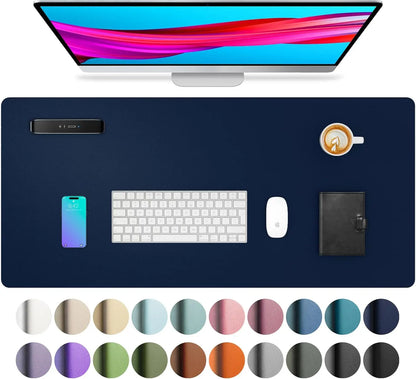 Large Waterproof PU Leather Desk Mouse Pad – Gaming Keyboard Desk Mat, Office Writing Surface Protector for Home & Work Setup