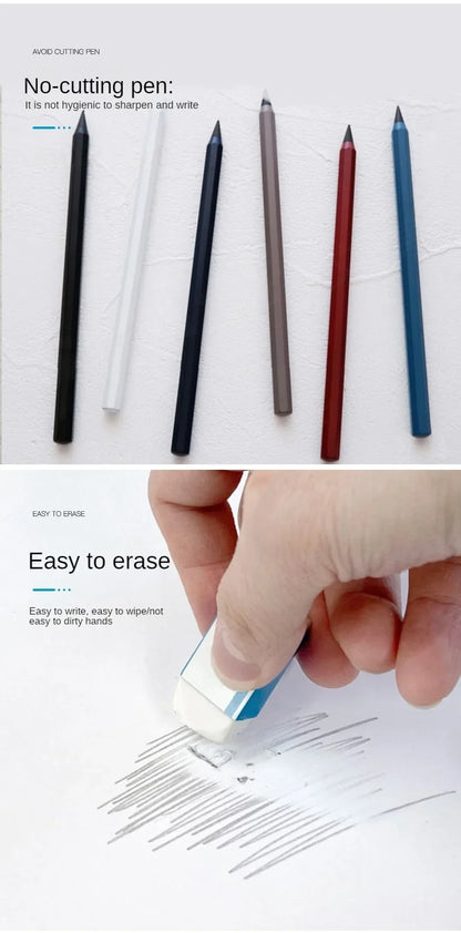 Metal Eternal Pencil – Unlimited Writing Magic Pen with No Ink, Reusable Stationery & Novelty Gift for Drawing and Notes