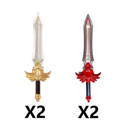 Medieval Figure Weapons Building Blocks Kit – King Sword, Lion Shield, Trident & Double-Edged Axe Battle Toy