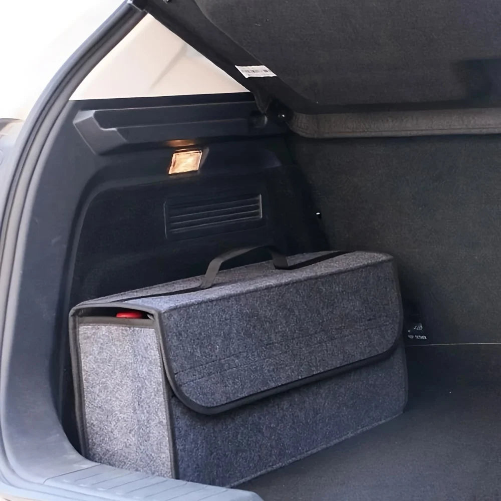 Anti-Slip Compartment Boot Storage Organizer – Soft Felt Car Trunk Organizer & Tool Storage Box, Car Accessories