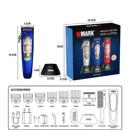 WMARK NG-9004 Hair Clipper for Men – 10,000 RPM MAGLEV Motor, Cordless Rechargeable Trimmer with Base