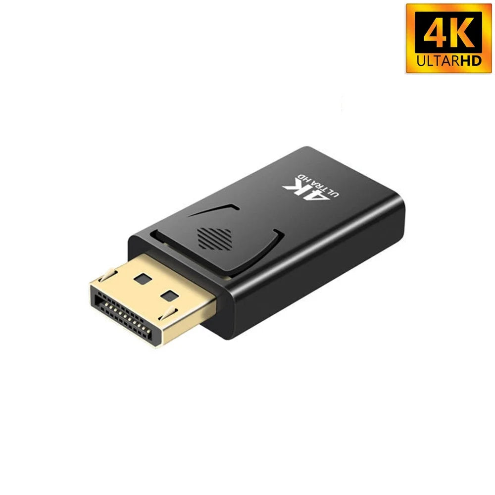 DP Male to Female 4K Converter – DisplayPort to HDMI-Compatible Video Audio Adapter Cable for PC, TV, Laptop, Projector