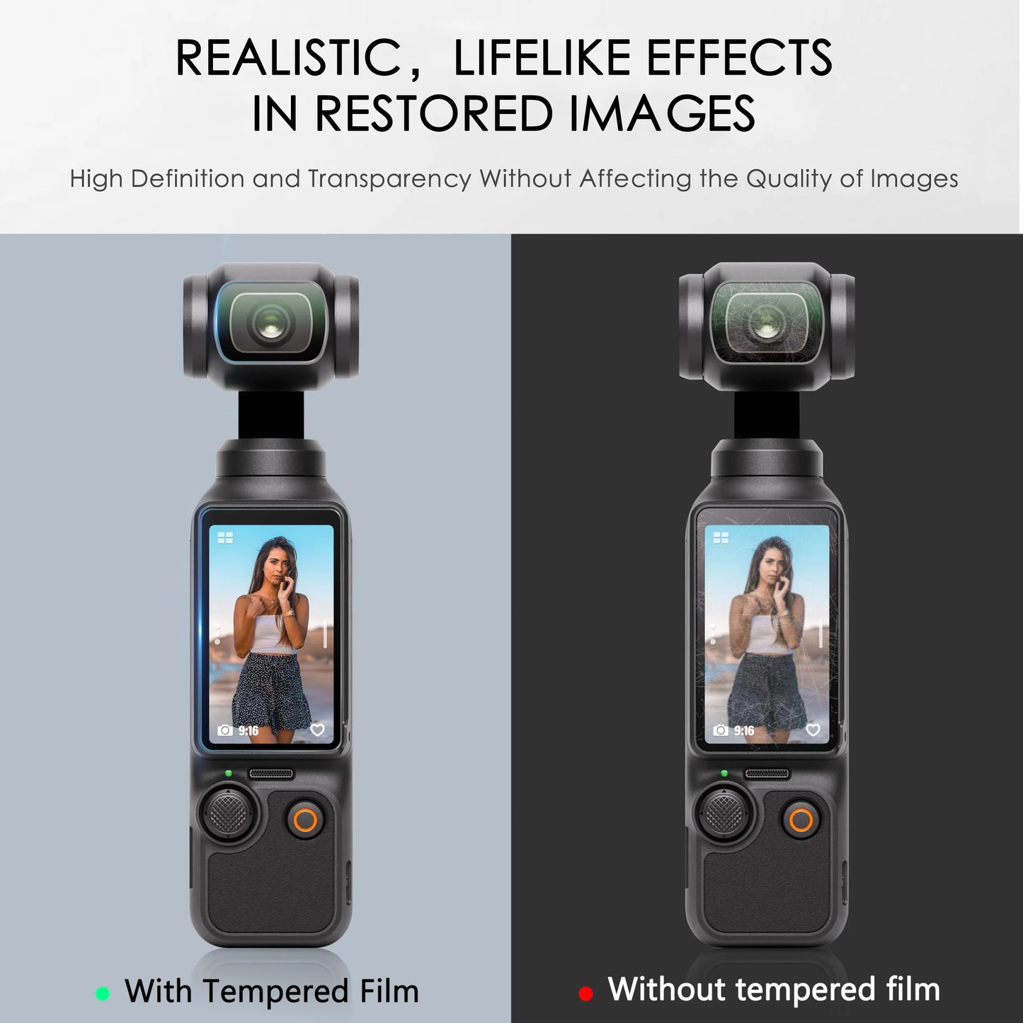 9H HD Tempered Glass Screen Protector for DJI OSMO Pocket 3 – Gimbal Camera Lens Protection Accessory