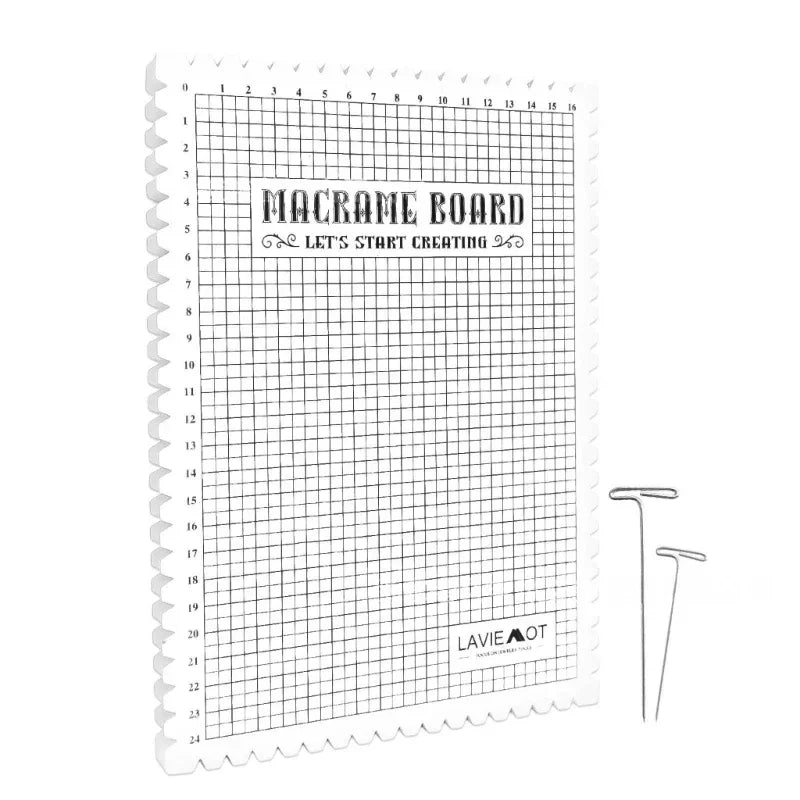 Creative Macrame Grid Board – DIY Handcraft Knitting & Wool String Mat