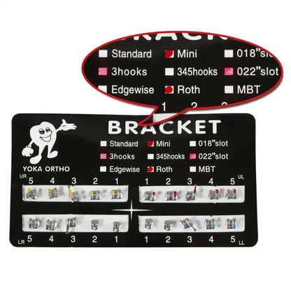 PIORPOY Dental Brackets – 20 Pcs Metal Monoblock Mini Roth MBT 022 with Hooks for Orthodontic Treatment