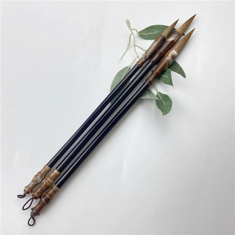 6PCS Chinese Calligraphy Brush Pen Set – Wool & Weasel Hair Brushes for Painting & Script Writing