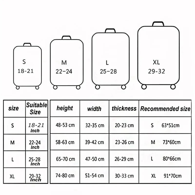 World Map Elastic Luggage Protective Cover with Zipper - Fits 18-32 Inch Suitcases, Trolley Travel Accessory